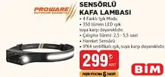 PROWARE SENSÖRLÜ KAFA LAMBASI